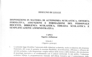 disegno di legge Renzi-Giannini